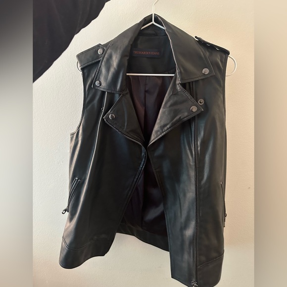 TRUSSARDI Jeans leather vest - Picture 2 of 4